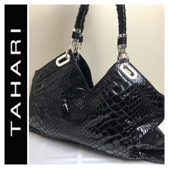 Tahari Handbags - Tahari Signature Leather Shoulder Bag